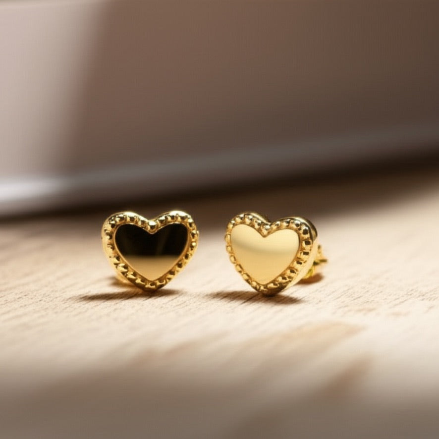 Smooth Hearts Sterling Silver Stud Earrings