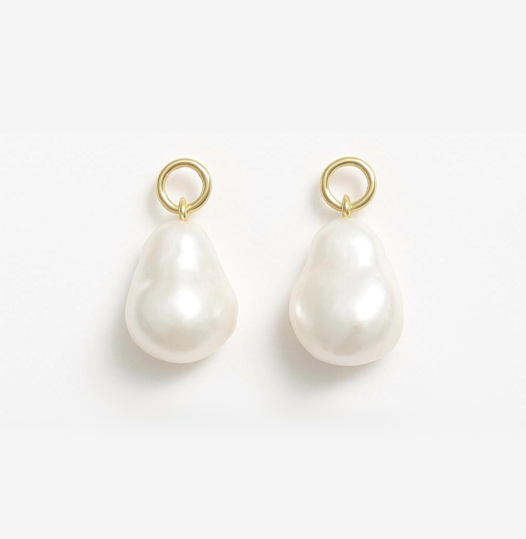 Natural White Baroque Pearl Earrings Charms