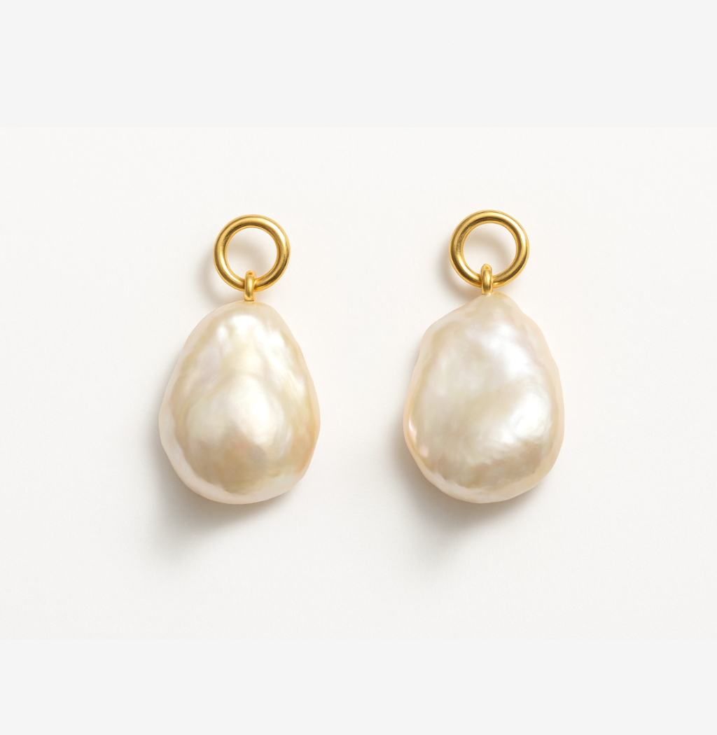 Natural Cream Baroque Pearl Earrings Charms