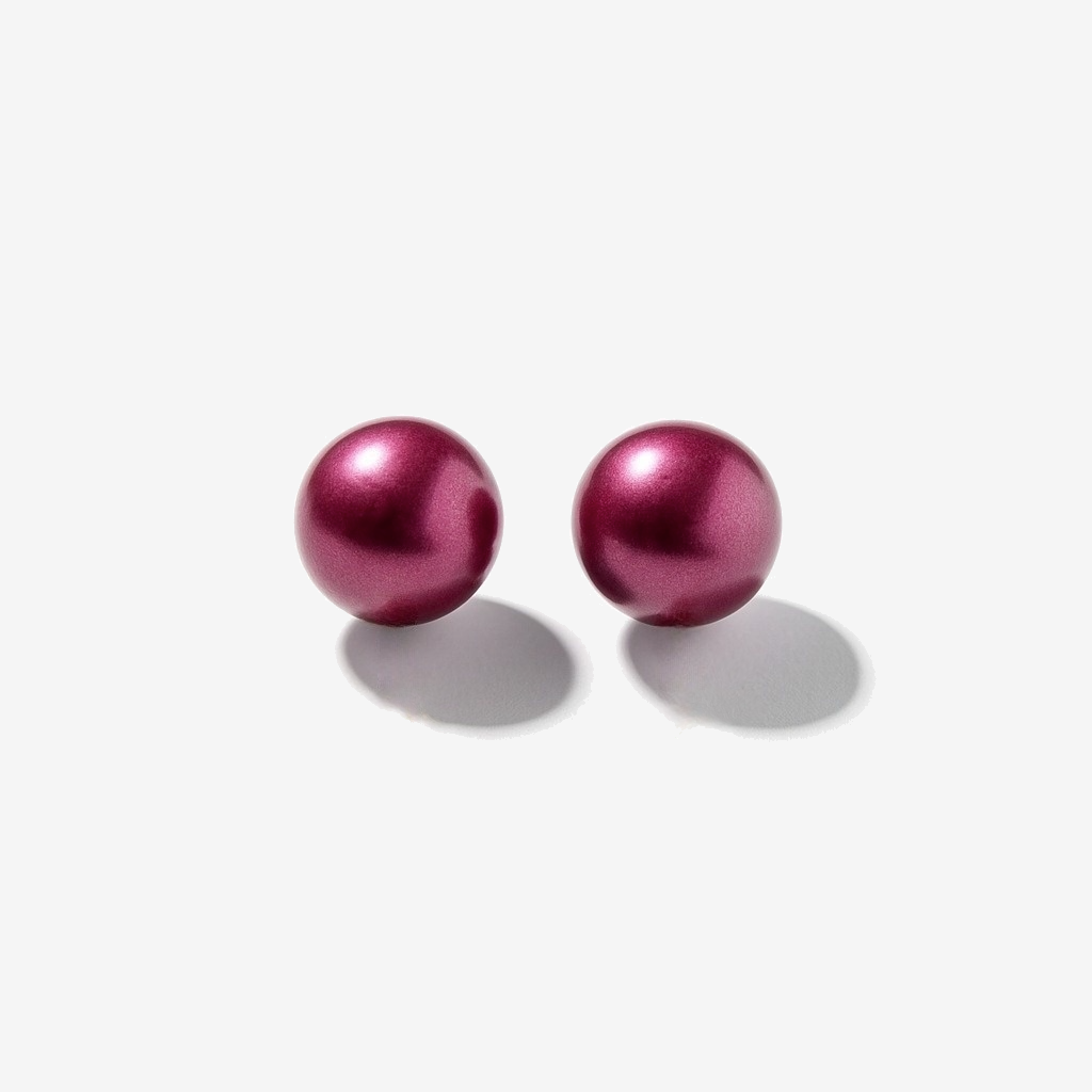 Purple Button Stud Earrings