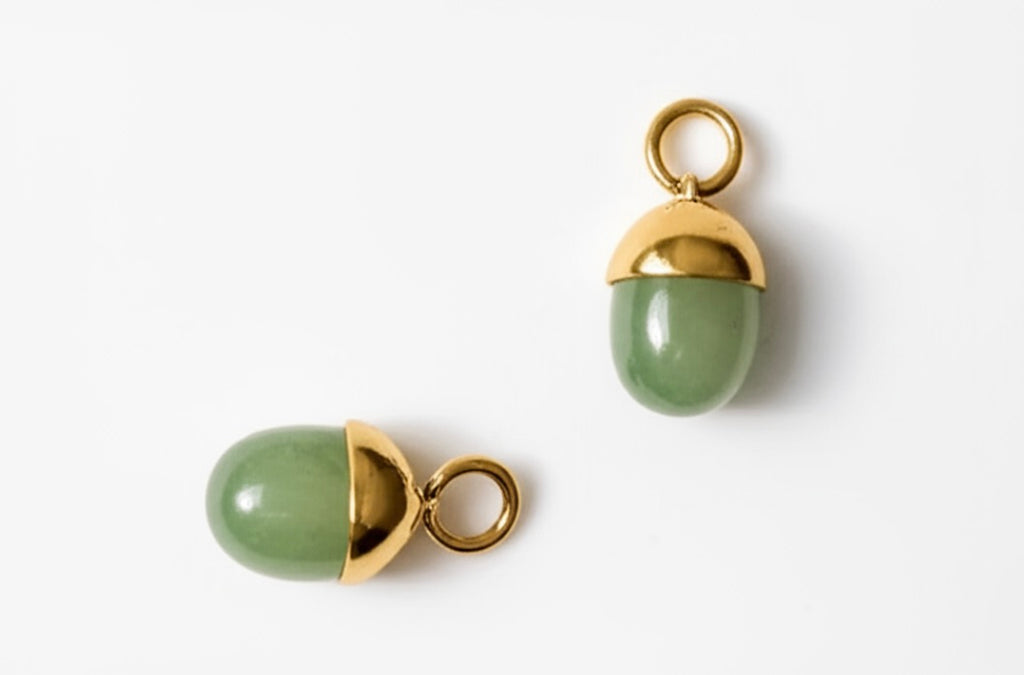 Green Aventurine Teardrop Earrings Charms