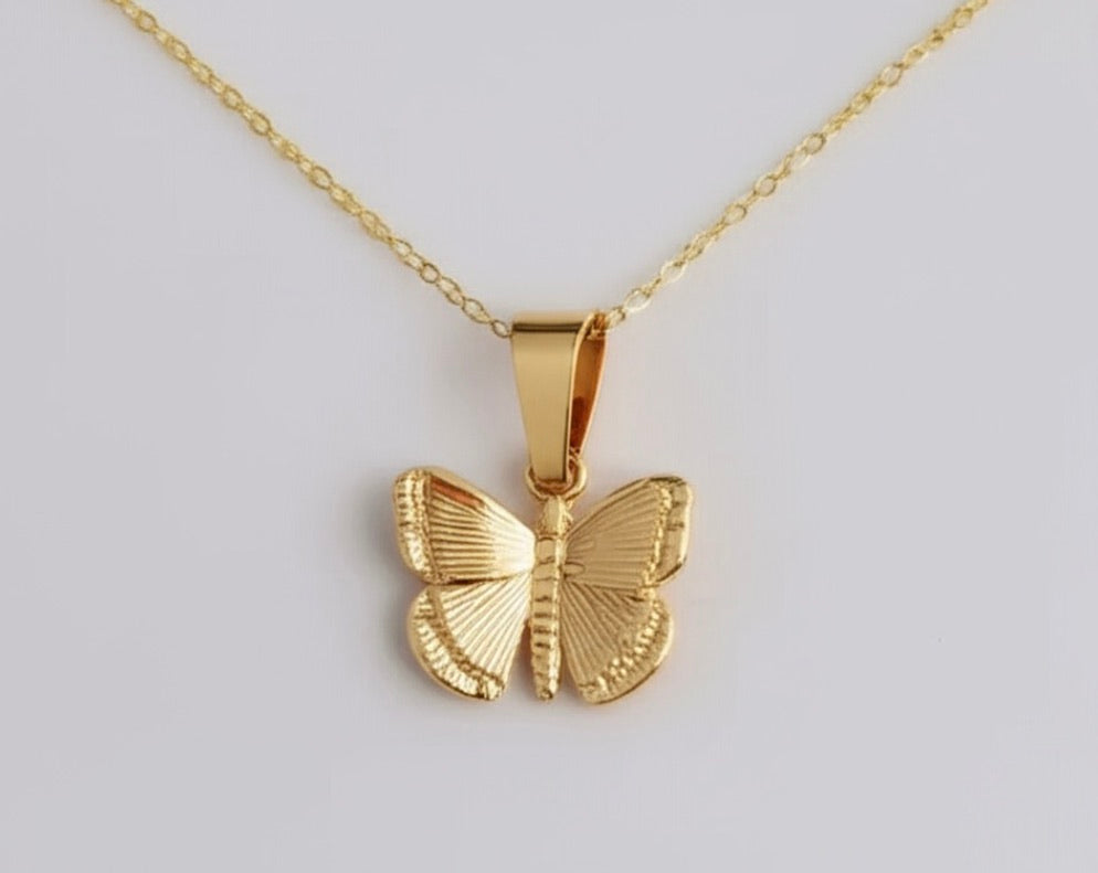 Dainty Butterfly Gold Pendant