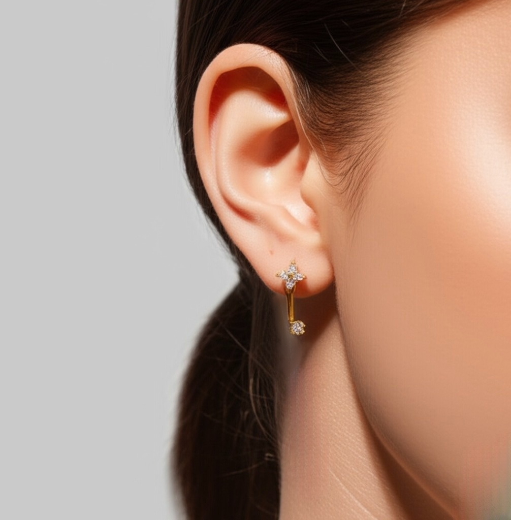 Cubic Zirconia Stud with Back Post