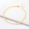 Flat Snake Chain Gold Plated Stainless Steel Necklace