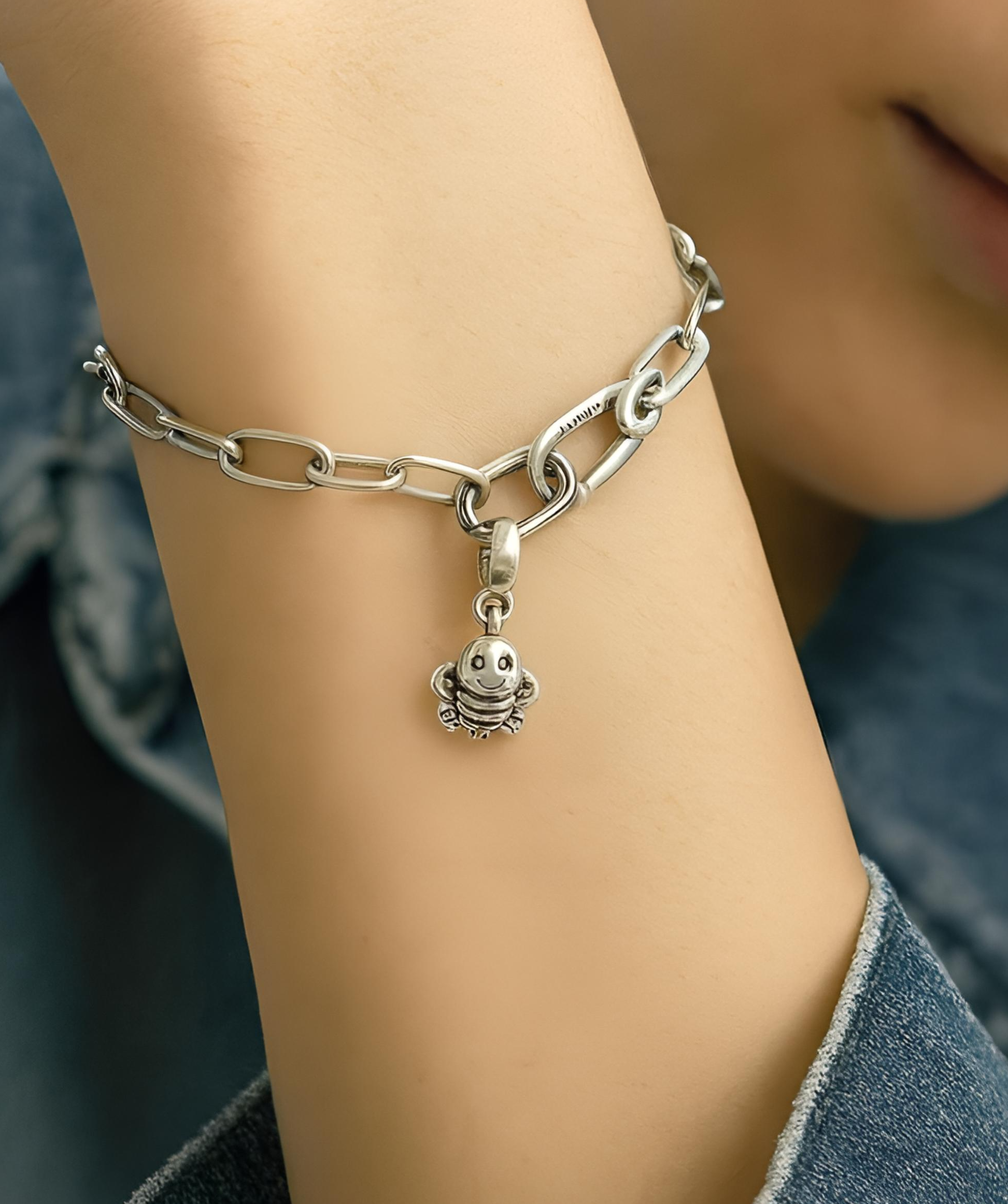 Little Bee Silver Tone Mini Charm