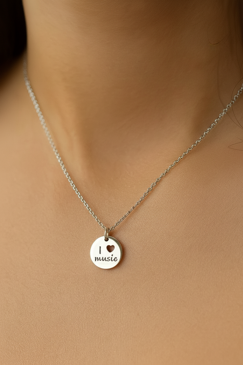 Music Note Charm Pendant Necklace