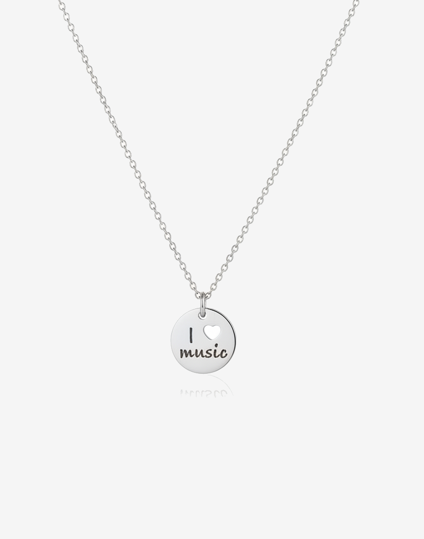 I Love Music Pendant Necklace