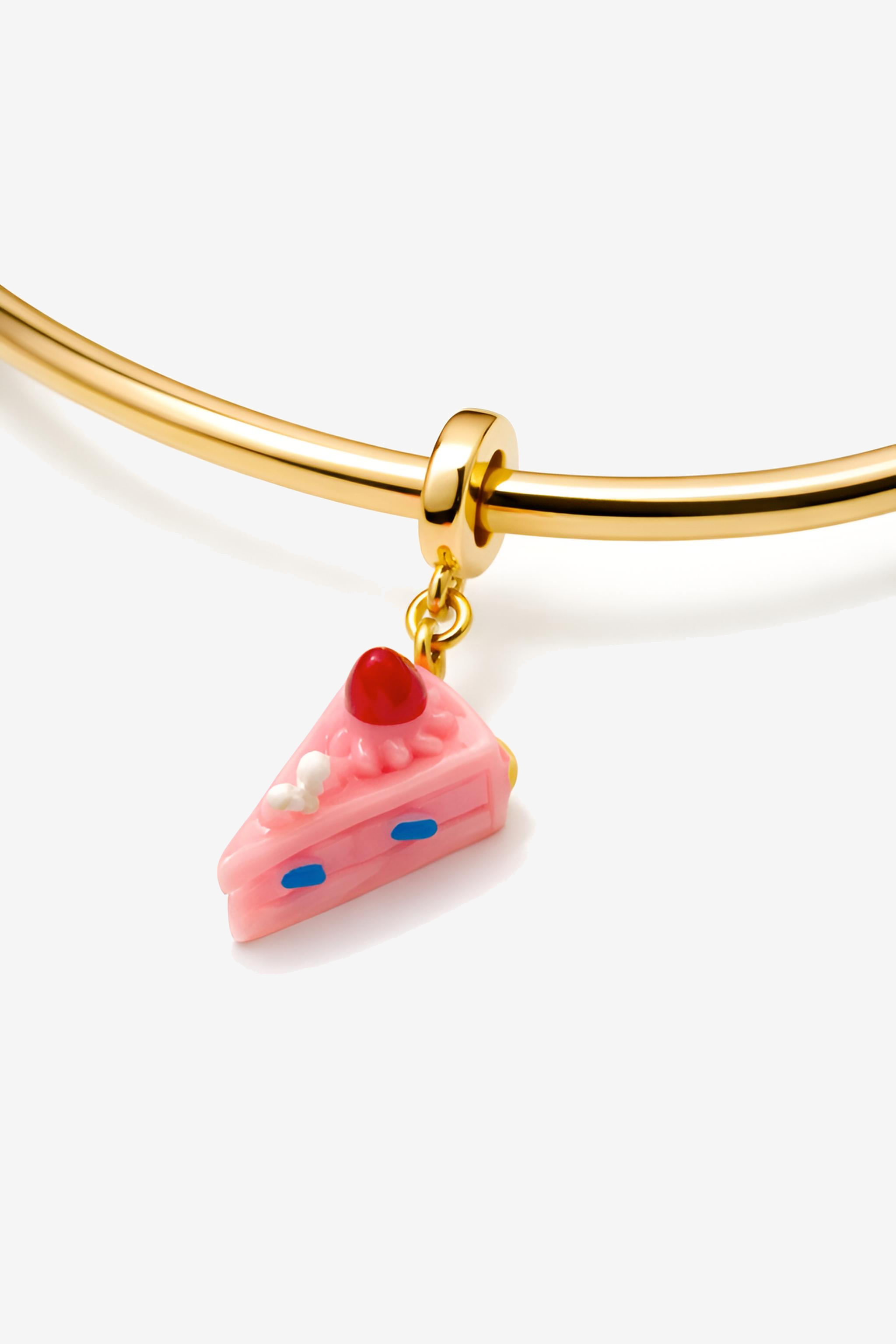 Pink Cake Slice Bracelet Charm