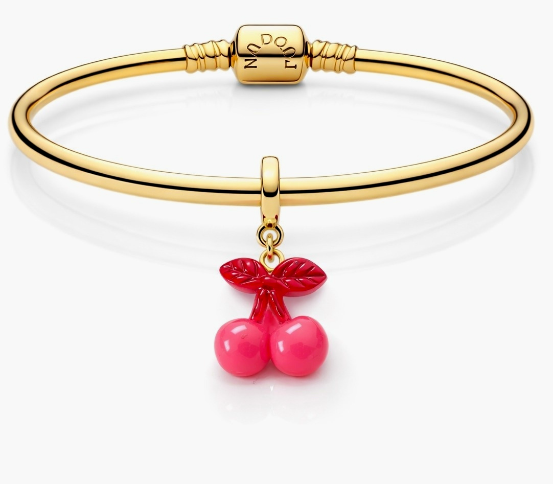 Pink Cherry Bracelet Charm