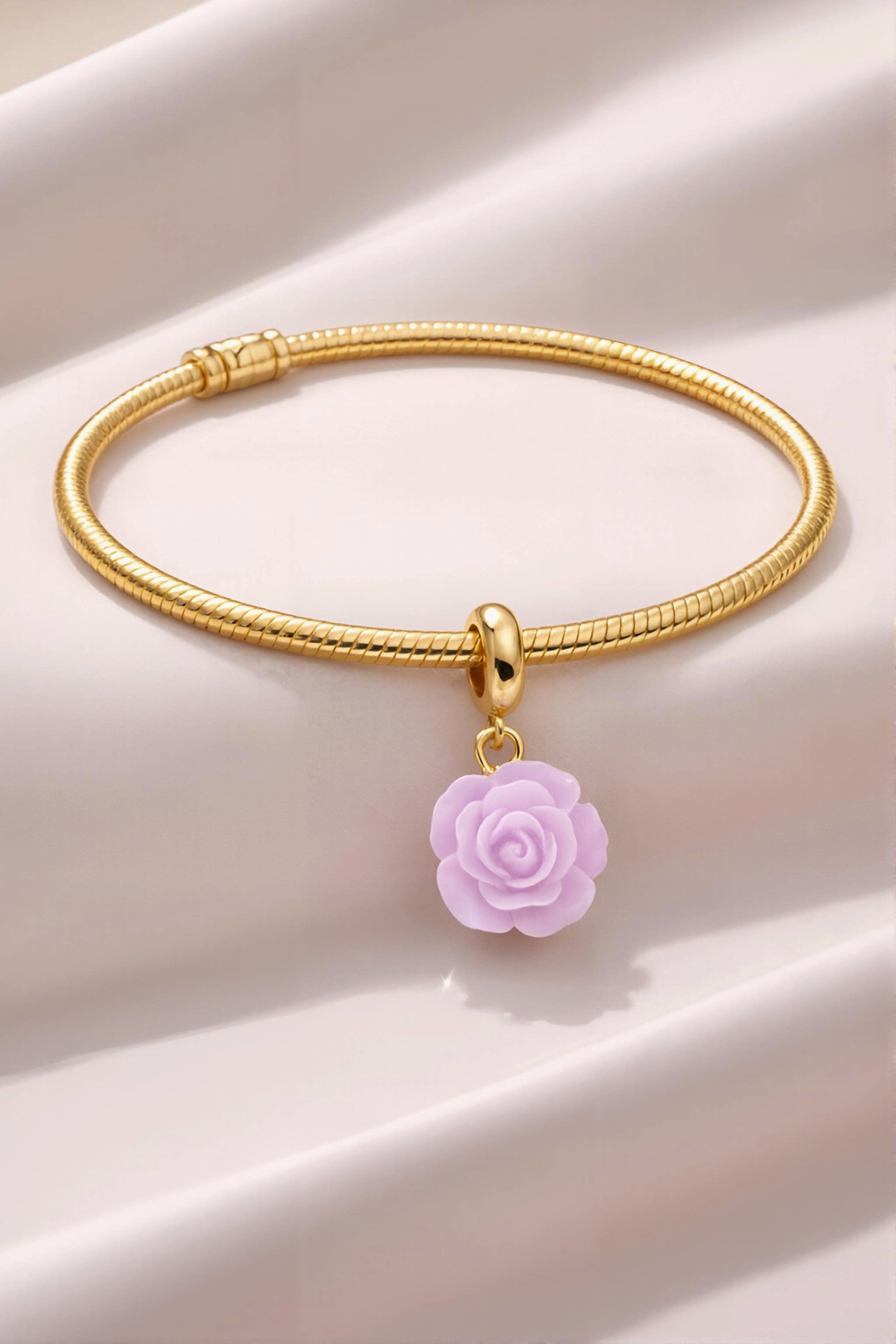 Light Violet Flower Bracelet Charm