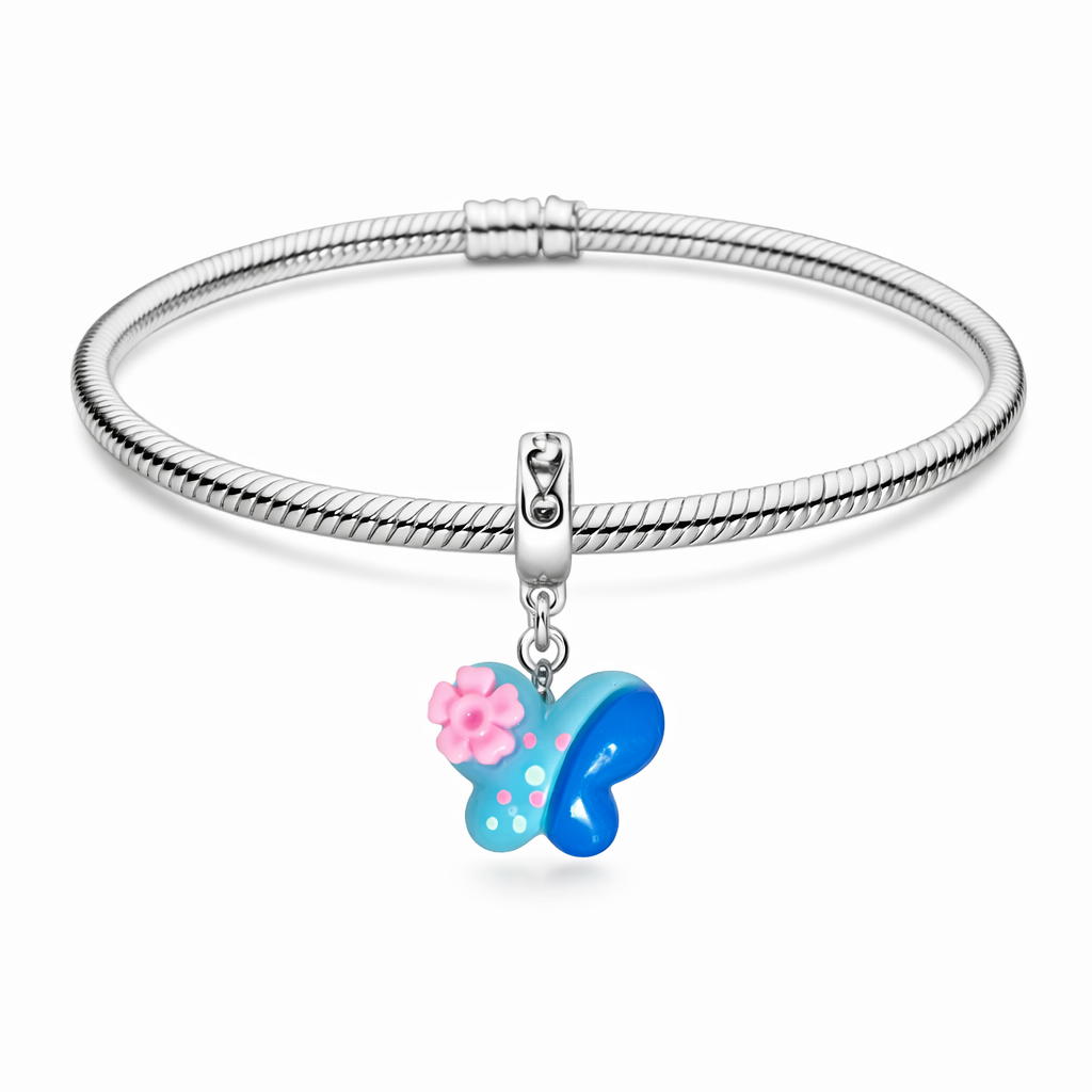 Blue Butterfly Bracelet Charm
