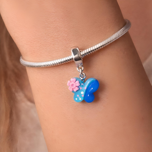 Blue Butterfly Bracelet Charm