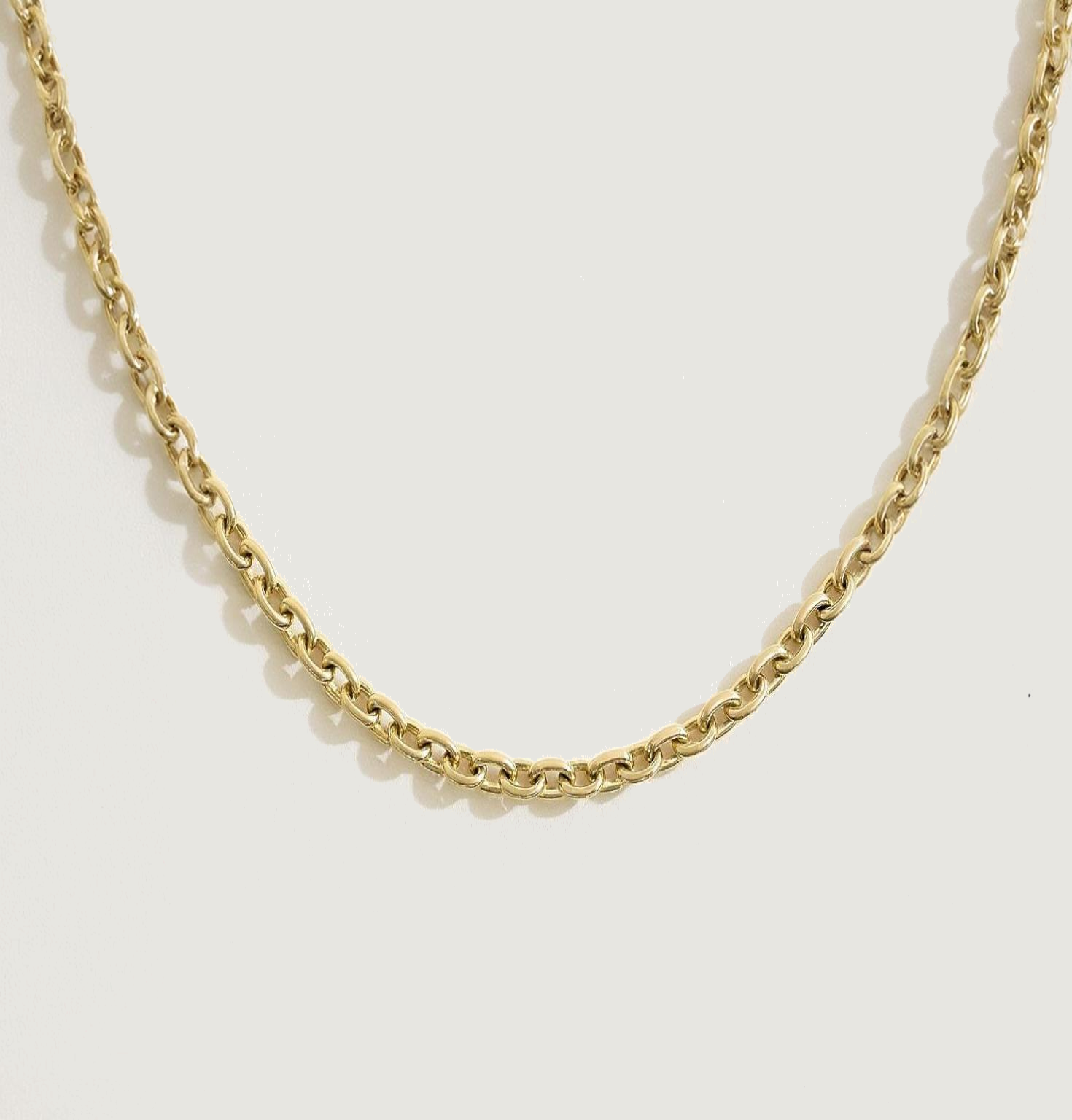 Golden Stainless Steel Cable Chain Necklace- Large