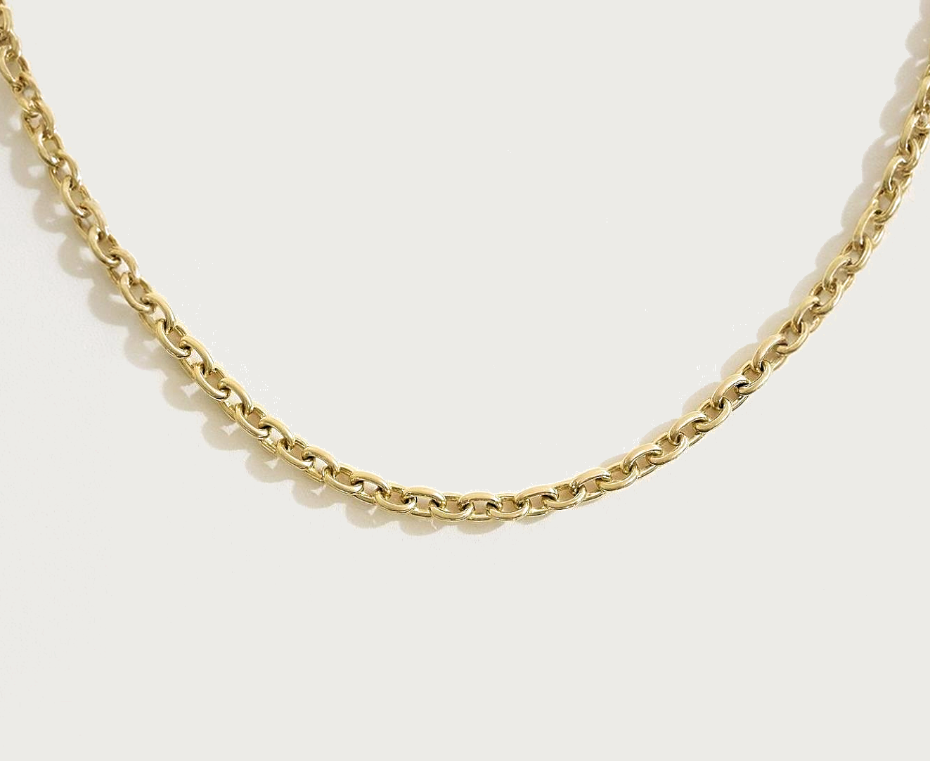 Golden Stainless Steel Cable Chain Necklace- Large