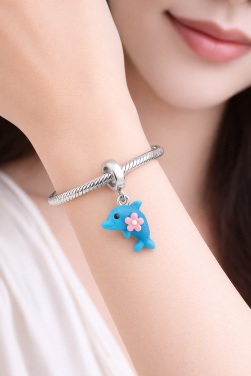 Blue Dolphin Bracelet Charm