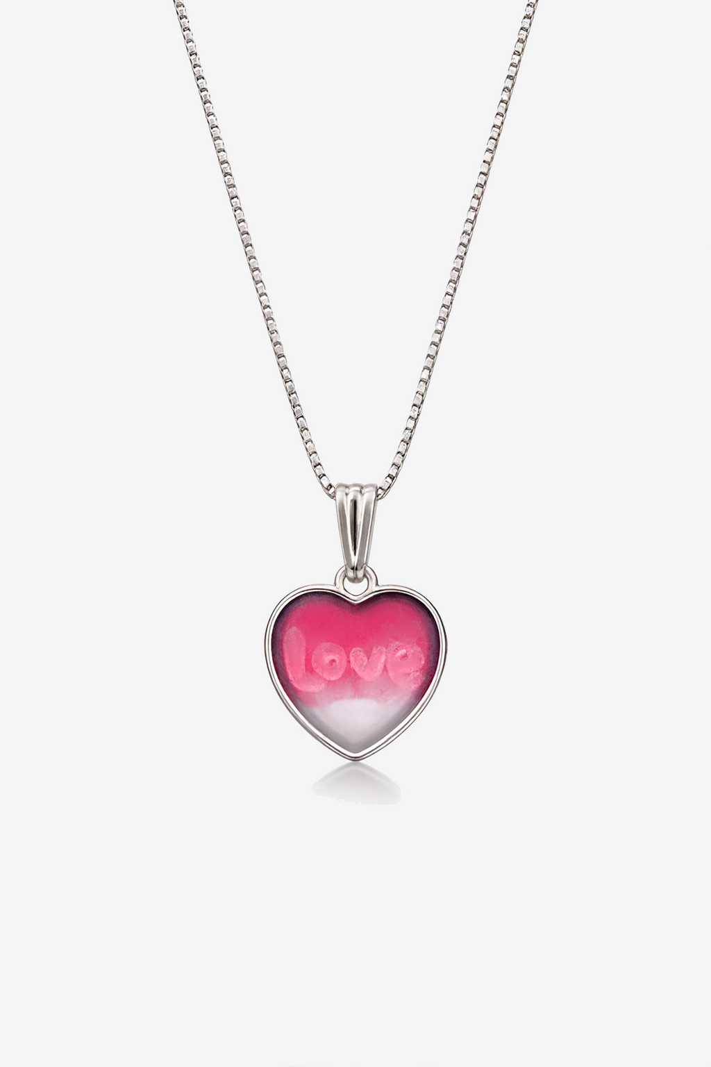Pink Love Heart Pendant Necklace