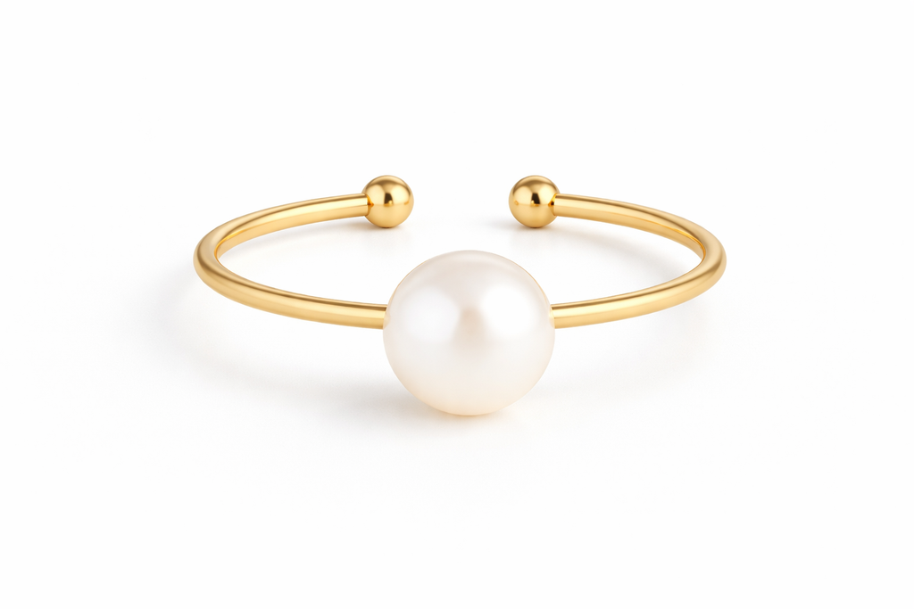 Small Band Baroque Pearl Ring