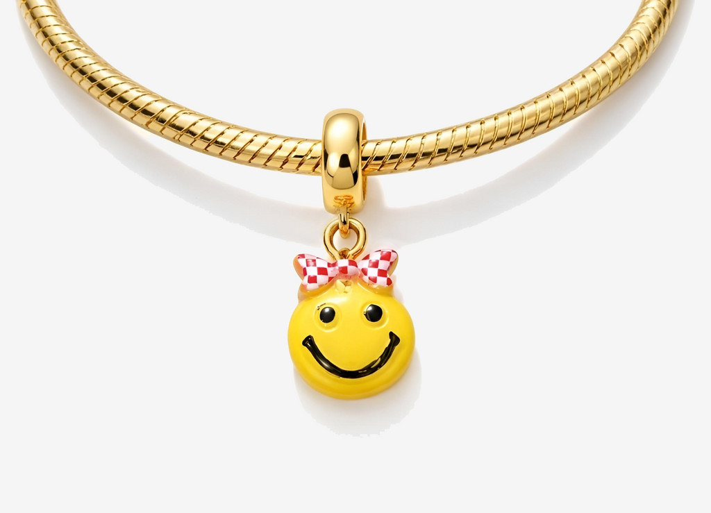 Yellow Smiley Face Bracelet Charm