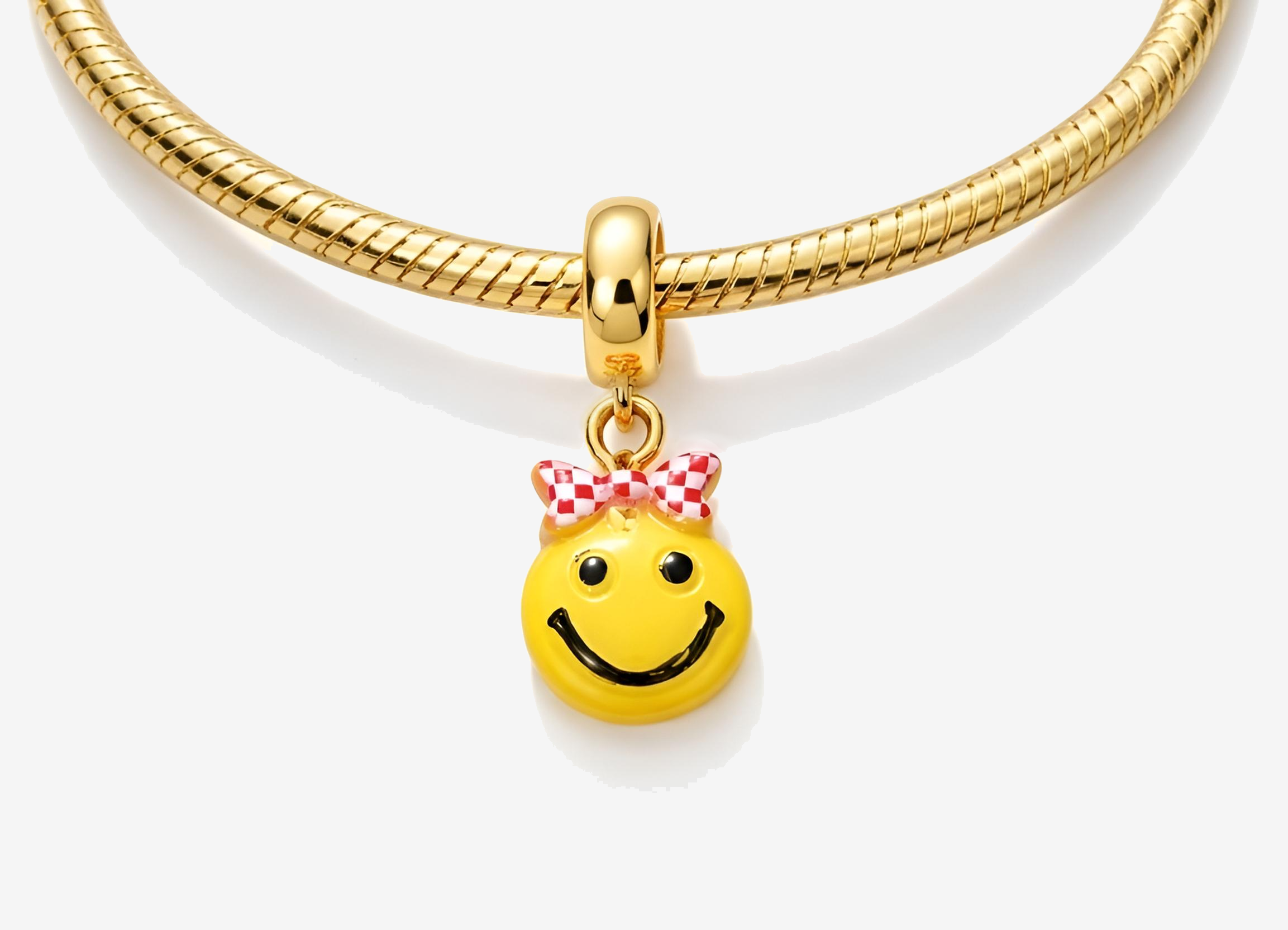 Yellow Smiley Face Bracelet Charm