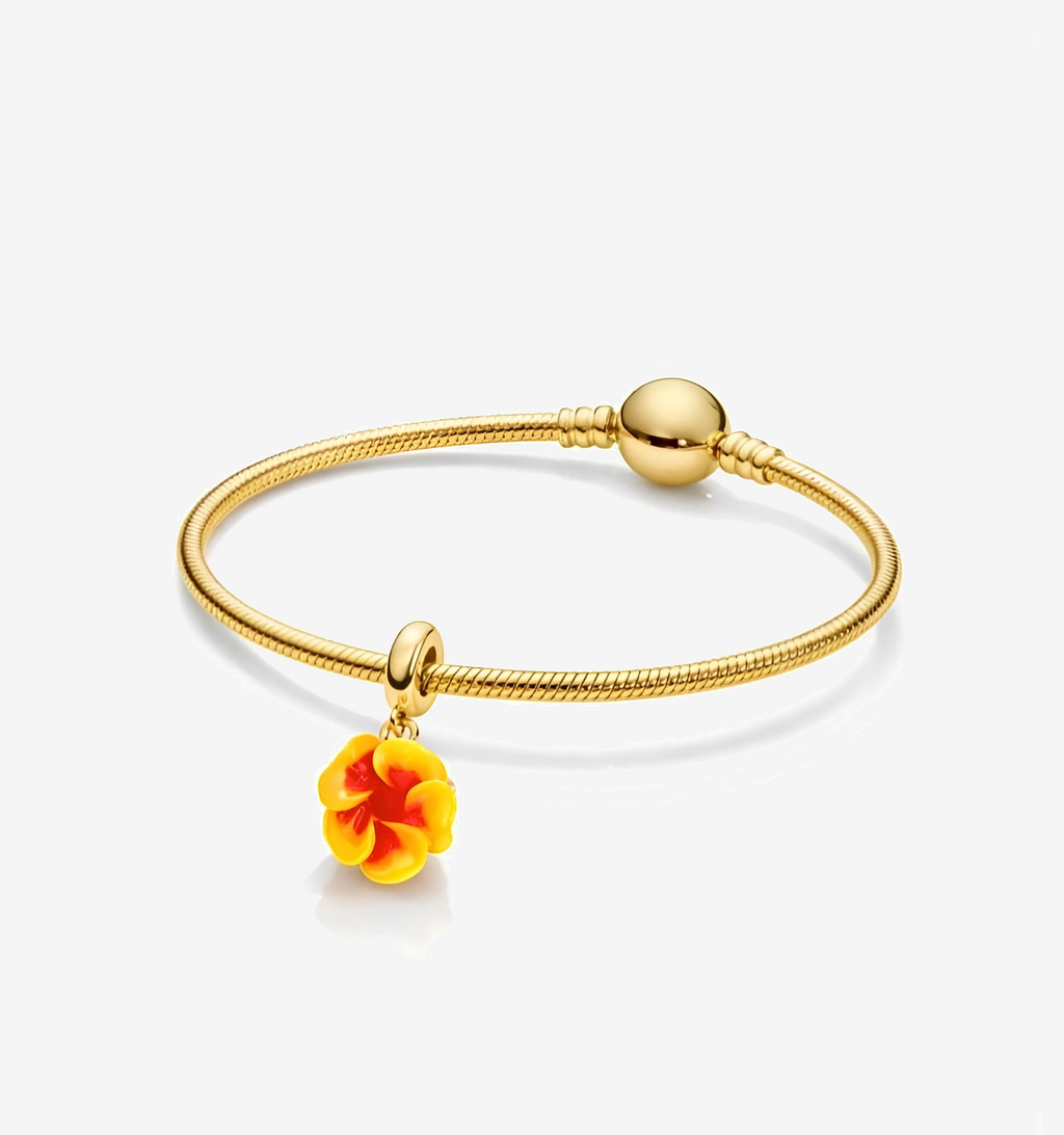 Two Tones Flower Bracelet Charm