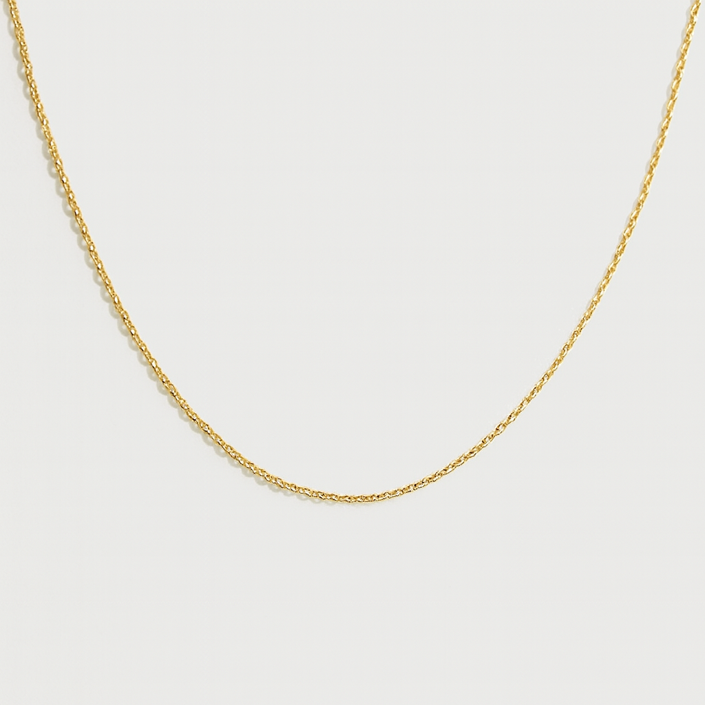Golden Stainless Steel Cable Chain Necklace- Small