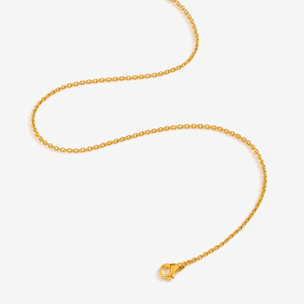 Golden Stainless Steel Cable Chain Necklace- Small