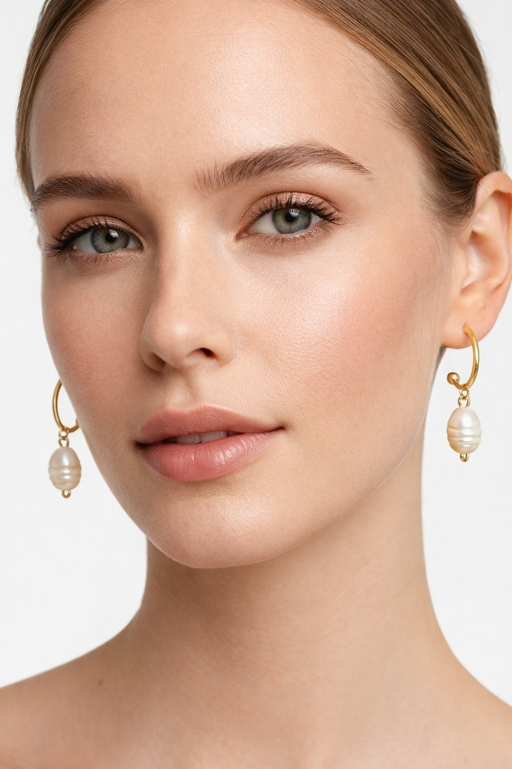 Baroque Pearls Semi Hoop Earrings