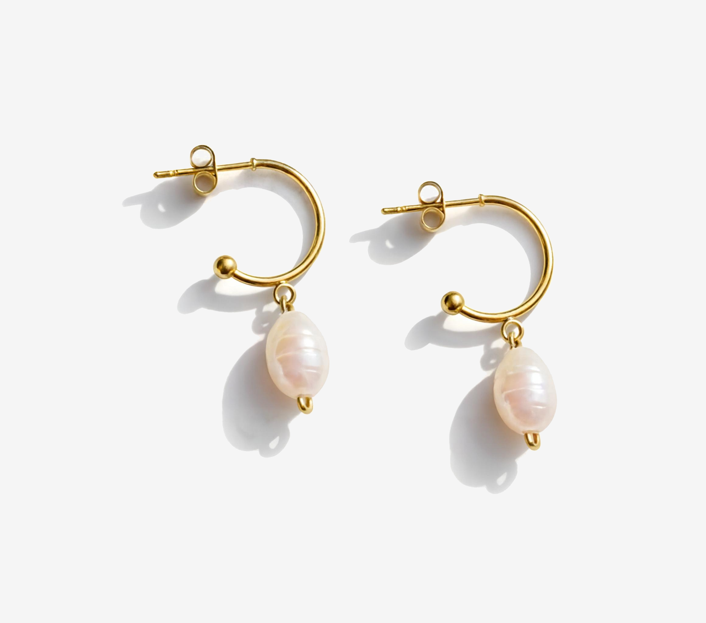 Baroque Pearls Semi Hoop Earrings