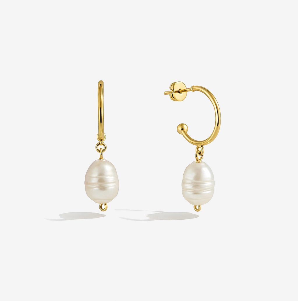 Baroque Pearls Semi Hoop Earrings