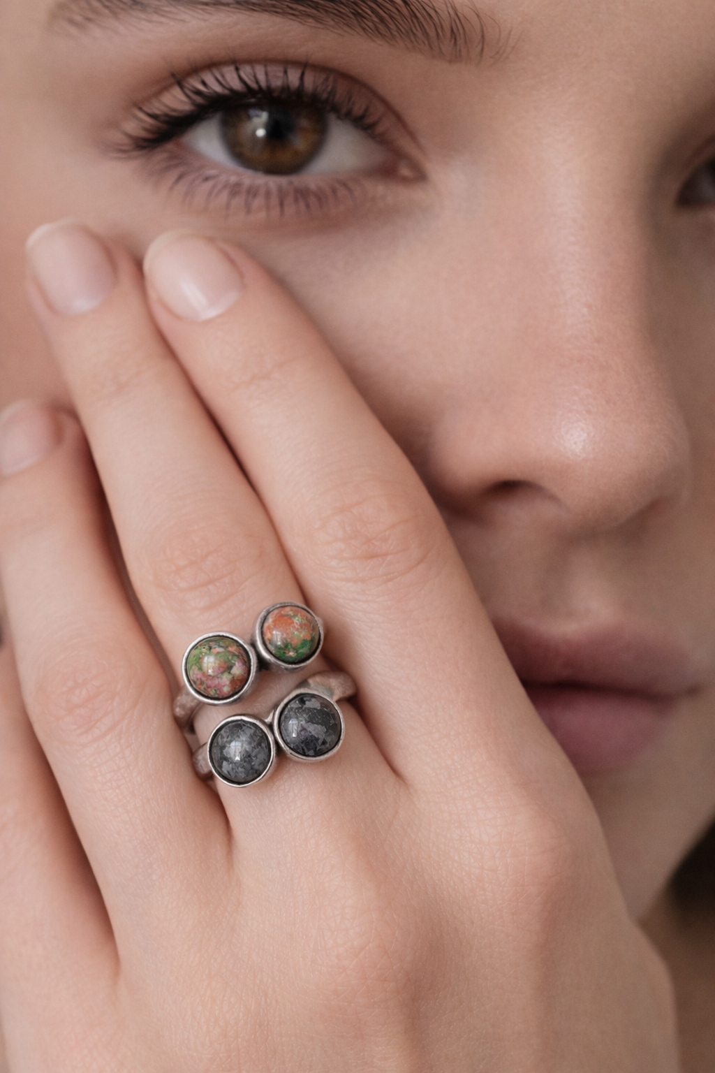 Natural Labradorite Gemstone Ring