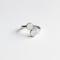 White Chalcedony Stainless Steel Ring