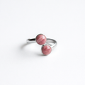 Pink Rhodochrosite Stainless Steel Ring