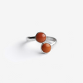 Brown Sunstone Stainless Steel Ring