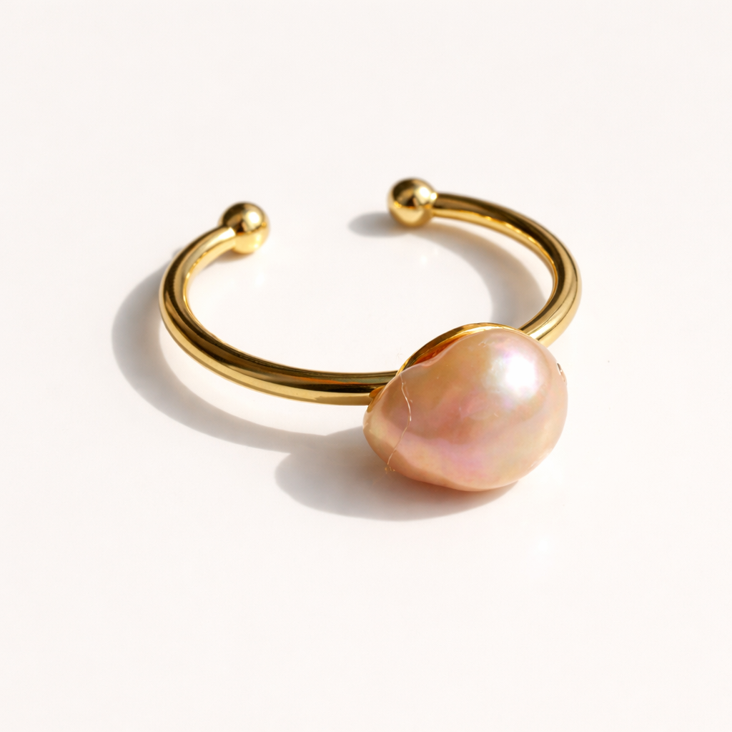 Large Band Baroque Pearl Ring