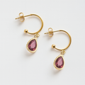 Purple Red Semi Hoop Earrings