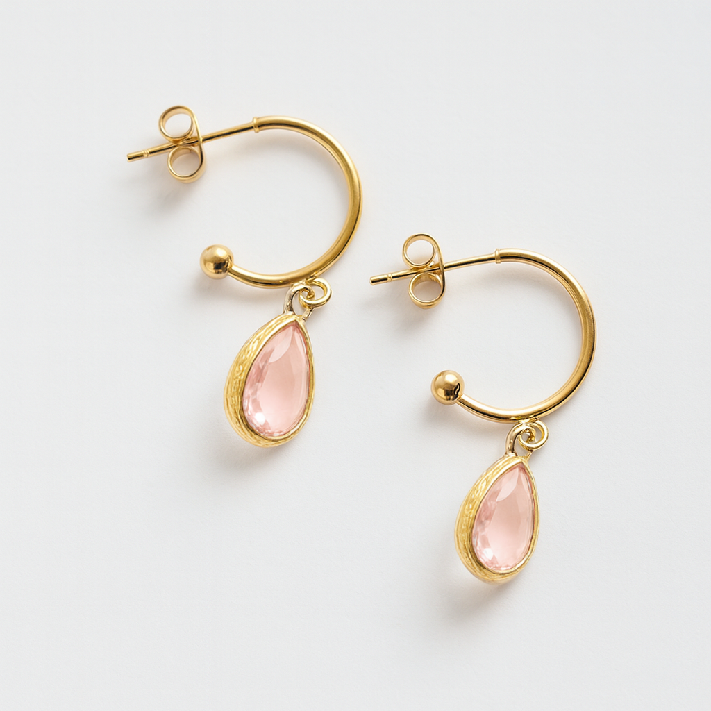 Light Pink Semi Hoop Earrings