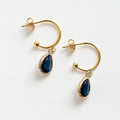 Dark Blue Semi Hoop Earrings