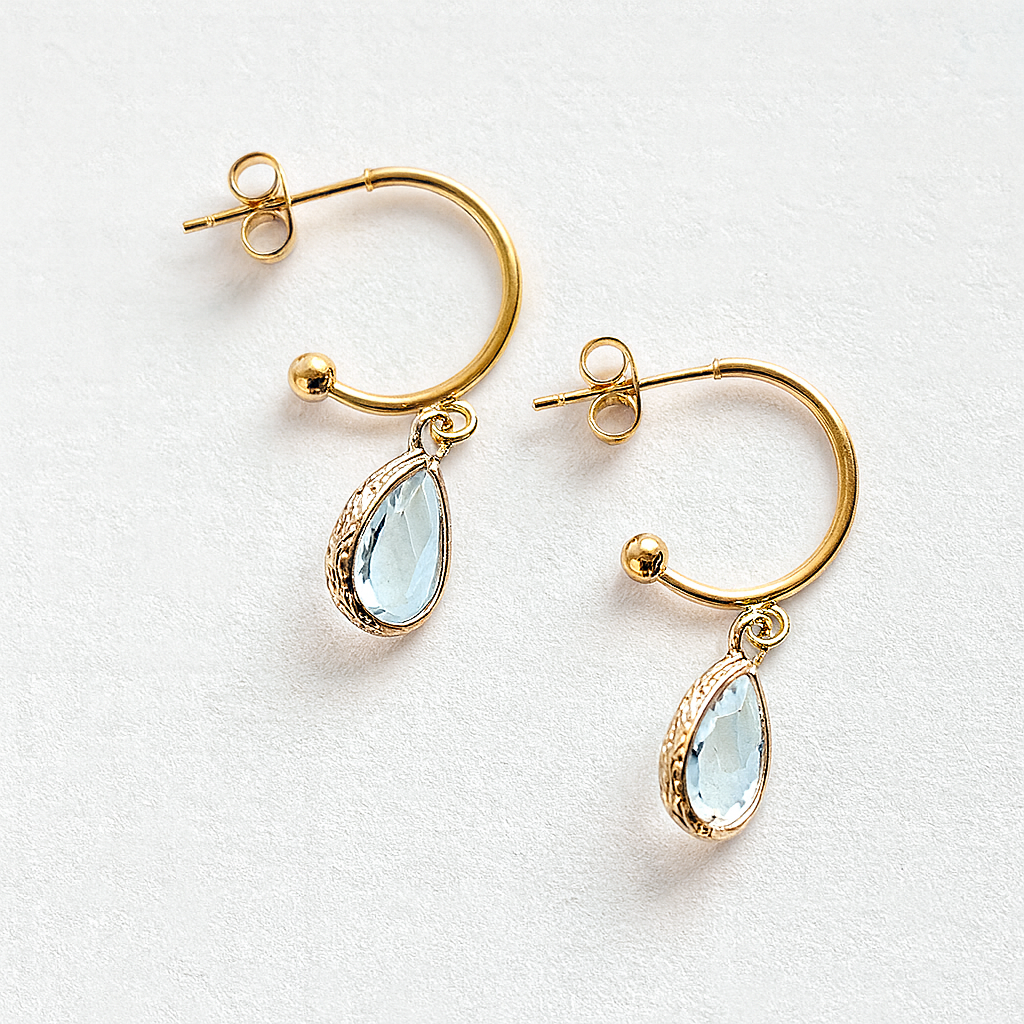 Light Blue Semi Hoop Earrings