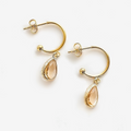 Light Champagne Semi Hoop Earrings