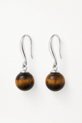Tiger Eye Beads Sterling Silver Drop Earrings