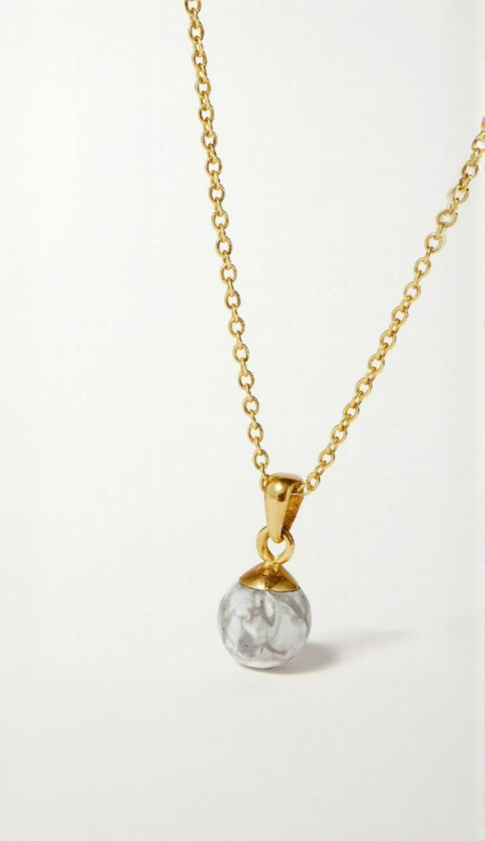 White Hawlite Pendant Necklace