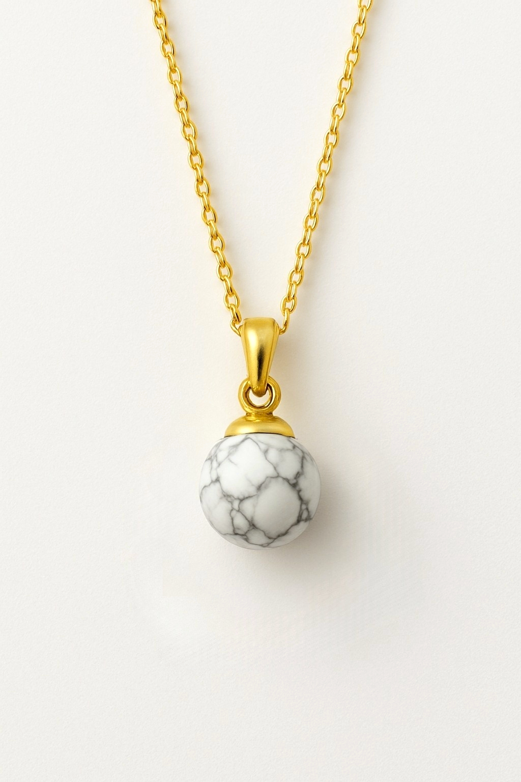 White Hawlite Pendant Necklace