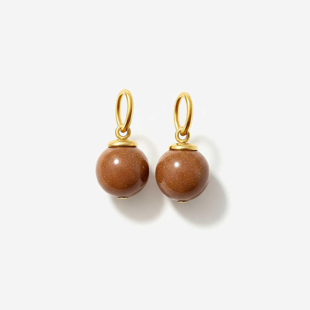 Brown Sunstone Earring Charms