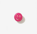 Smiley Face Lapel Pin in Dark Pink
