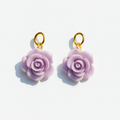 powder light violet flower charms for earrings