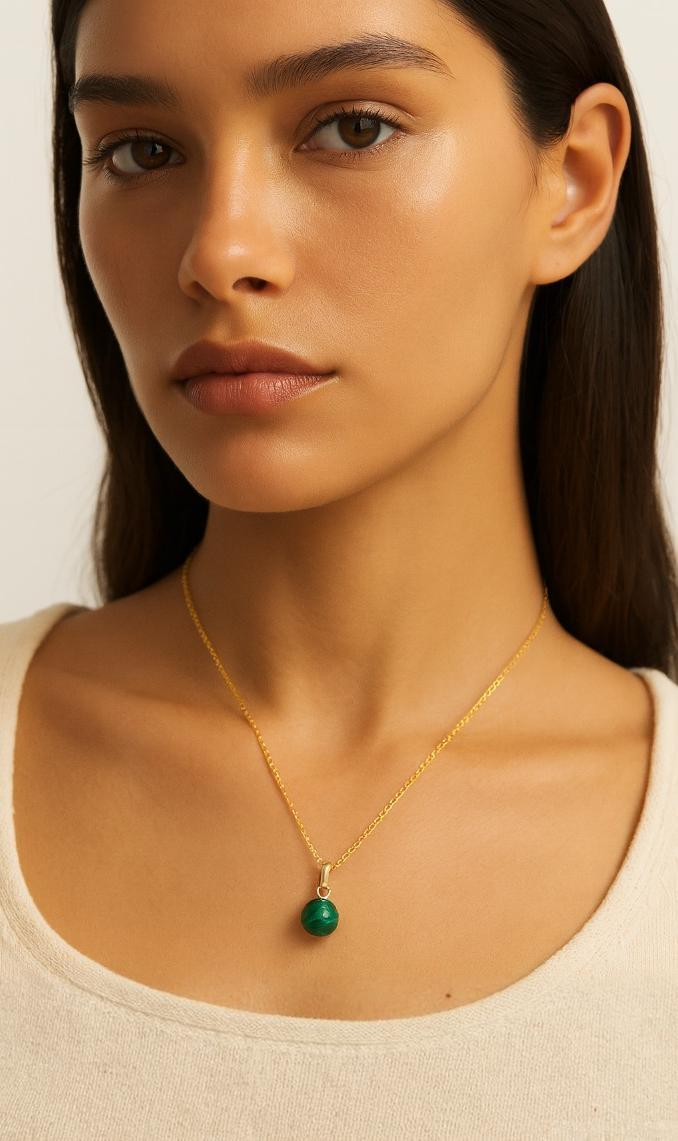 Malachite Gemstone Pendant Necklace