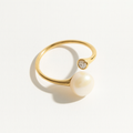 Gold Plated Sterling Silver Ring with a Pearl