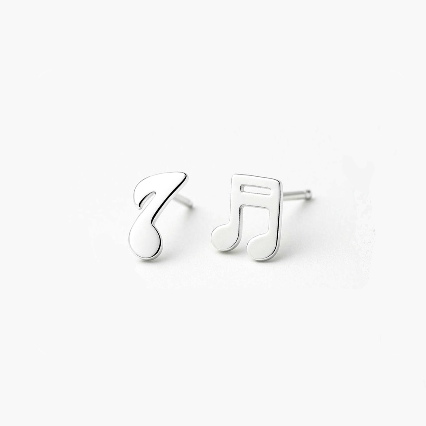 Music Notes Sterling Silver Stud Earrings