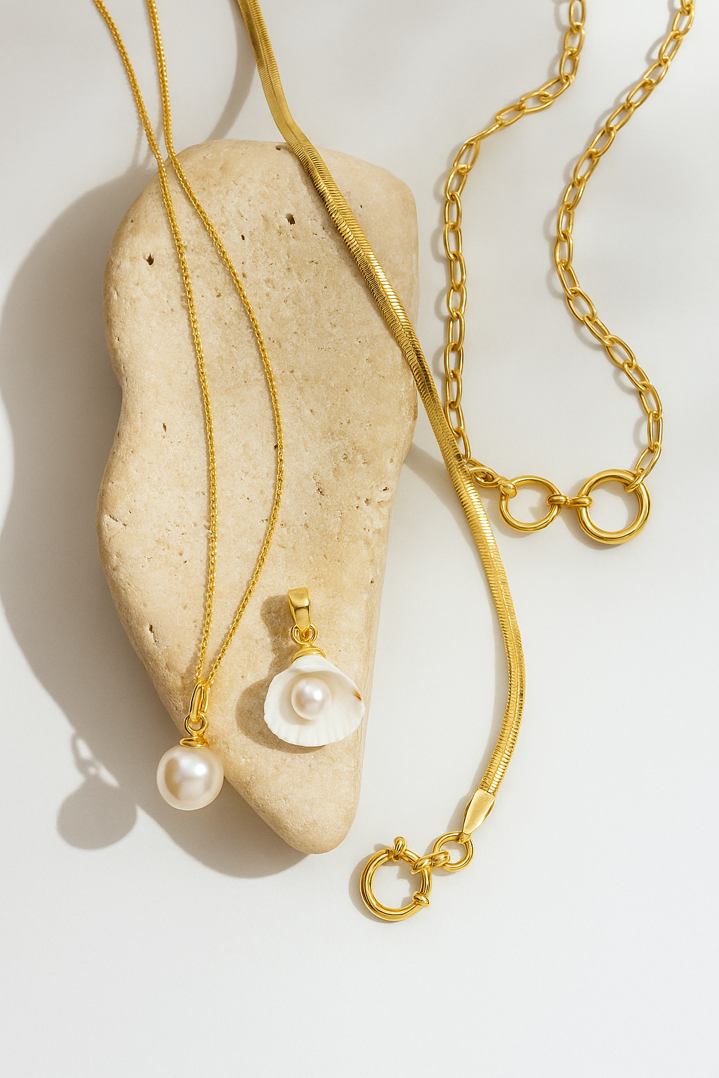 Sea Shell Pearl Gold Plated Necklace Pendant