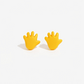 Orange Baby Hands Stud Earrings